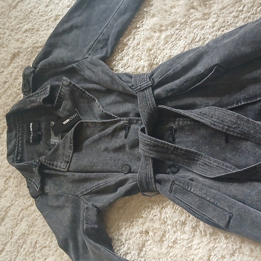 NWT TRENCH BLACK WASH - Picture 5 of 6